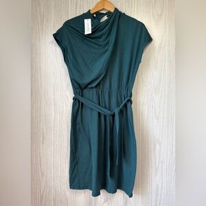 Amour Vert Amaryllis Green Draped Neck Dress Size XL NWT Made in USA